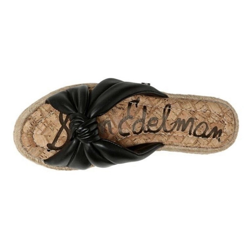 Sam‎ Edelman Abbene black leather slip-on espadrille sandals Size 7